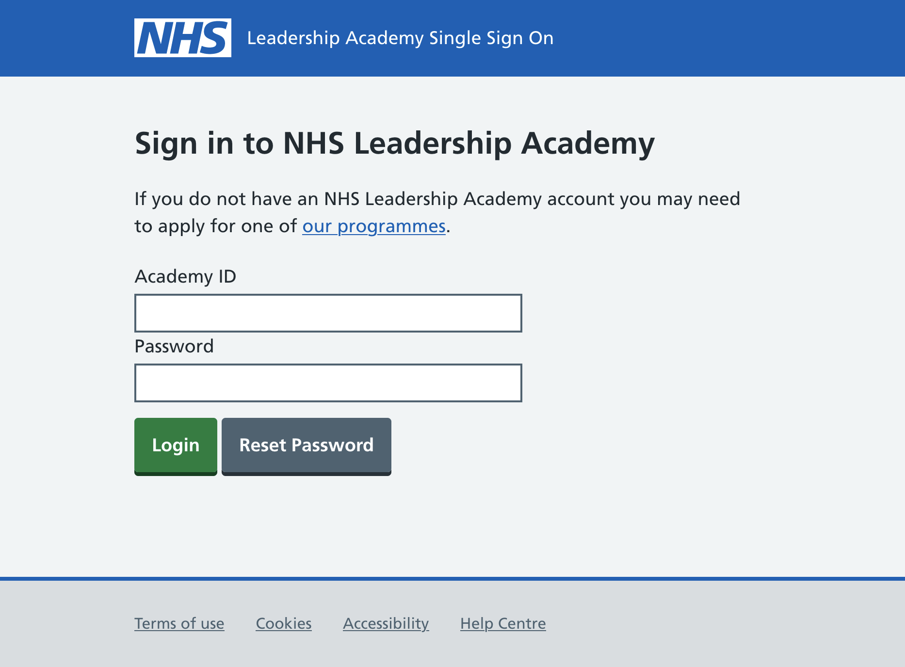 Figure 2 - Screenshot of the virtual campus login page.