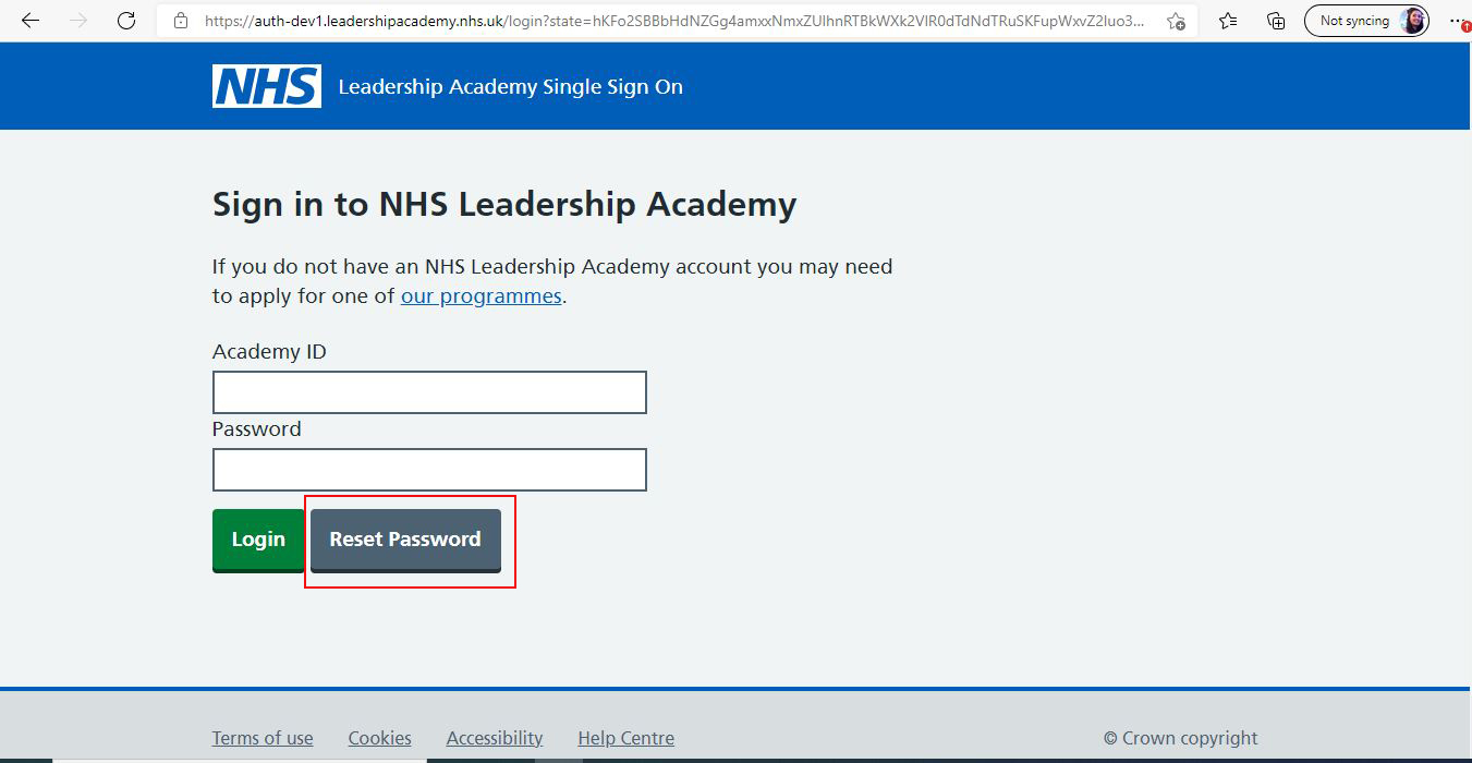 Figure 3 - Screenshot of the virtual campus login page.